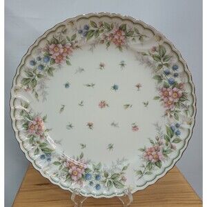 Andrea Sadek AMIEL Exceed Bon Floral scallop Cake Plate by KEITO wild rose berry